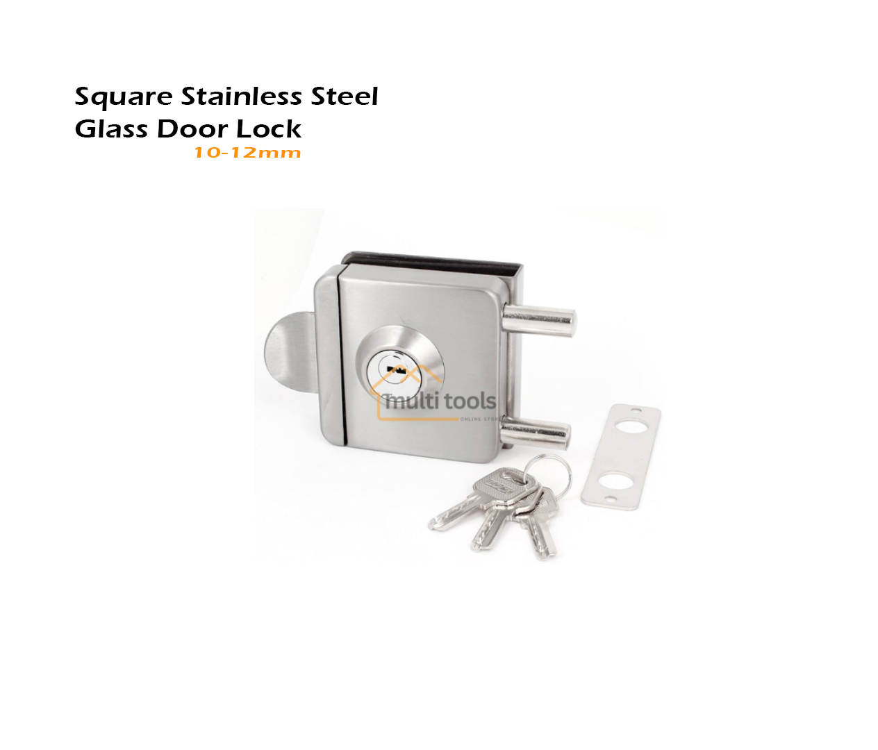 Square Stainless Steel 10-12Mm Glass Door Lock